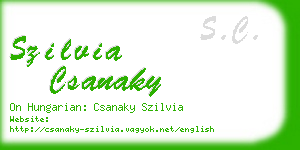 szilvia csanaky business card